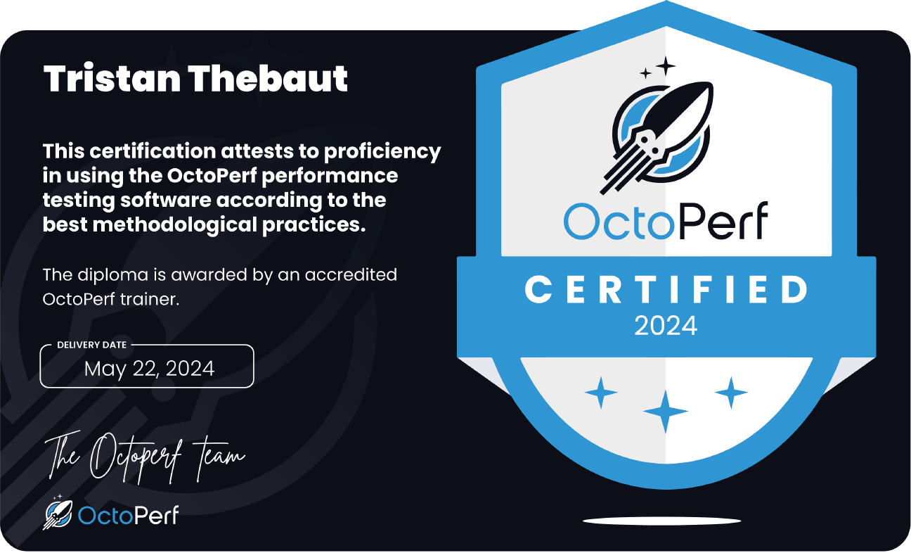 OctoPerf Certification Diploma